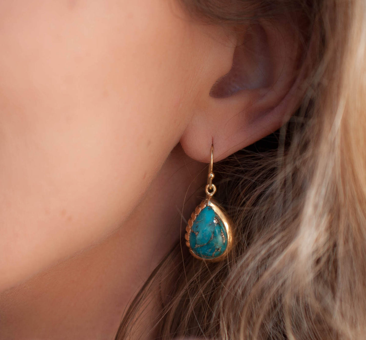 Skye Earrings * Copper Turquoise * Gold Plated 18k * BJE011