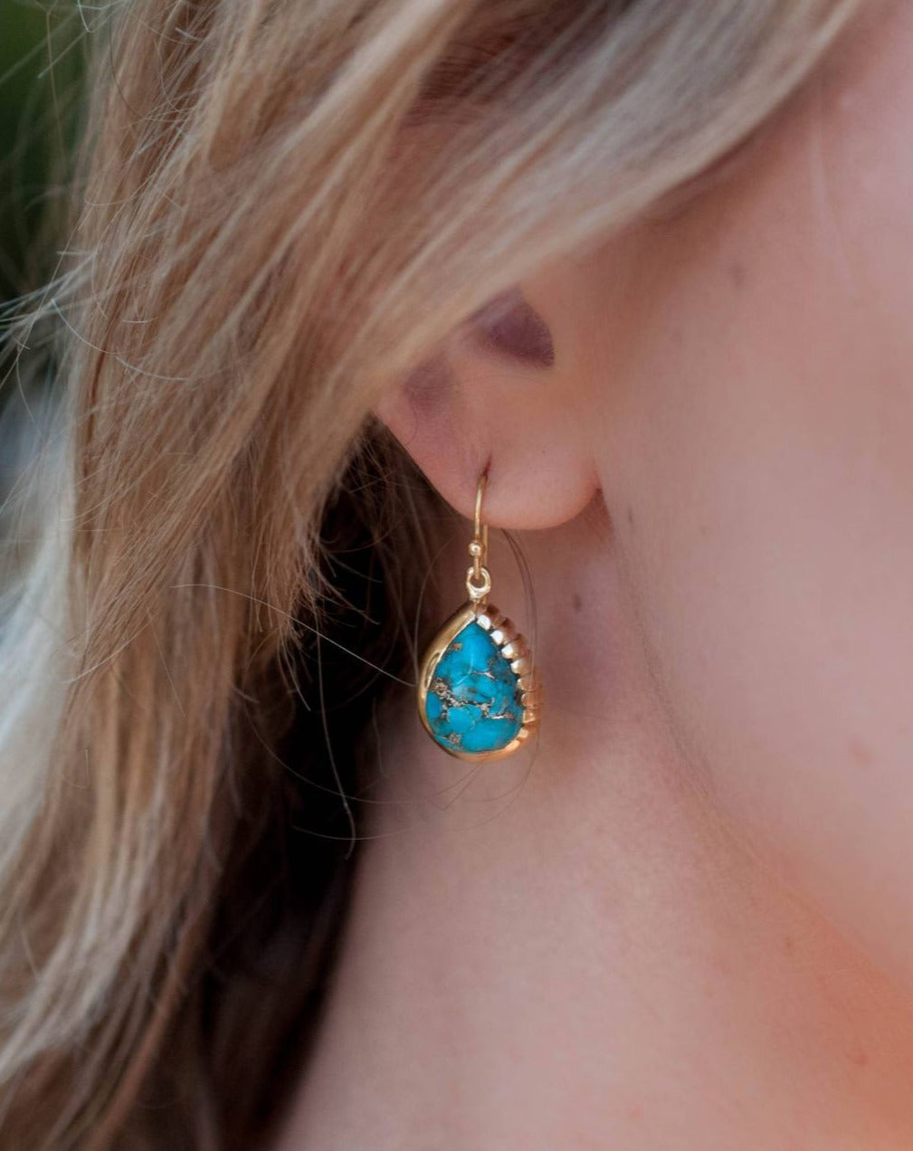 Skye Earrings * Copper Turquoise * Gold Plated 18k * BJE011