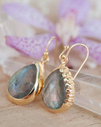 Skye Earrings * Labradorite * Gold Plated 18k * BJE010