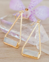 Marina Earrings * Moonstone * Gold Plated 18k or Silver Plated * BJE001A