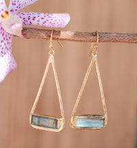 Marina Earrings * Labradorite * Gold Plated 18k or Silver Plated * BJE003A