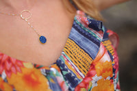 Heloisa Oval Necklace * Blue Druzy * Gold Filled or Sterling Silver * BJN056