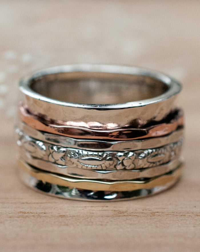 Meditation Ring * Spinner Ring * Spinning Ring * Anxiety Ring * Worry Ring * Boho Ring * Spin Ring * Statement Ring * Yoga * Boho  BJS023