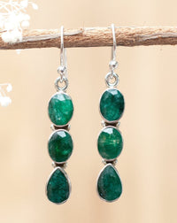 Kelly Earrings * Emerald * Sterling Silver 925 * BJE024