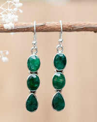 Kelly Earrings * Emerald * Sterling Silver 925 * BJE024