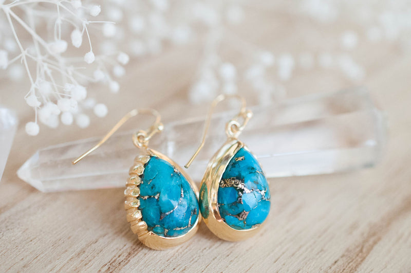 Skye Earrings * Copper Turquoise * Gold Plated 18k * BJE011