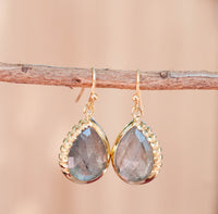 Skye Earrings * Labradorite * Gold Plated 18k * BJE010