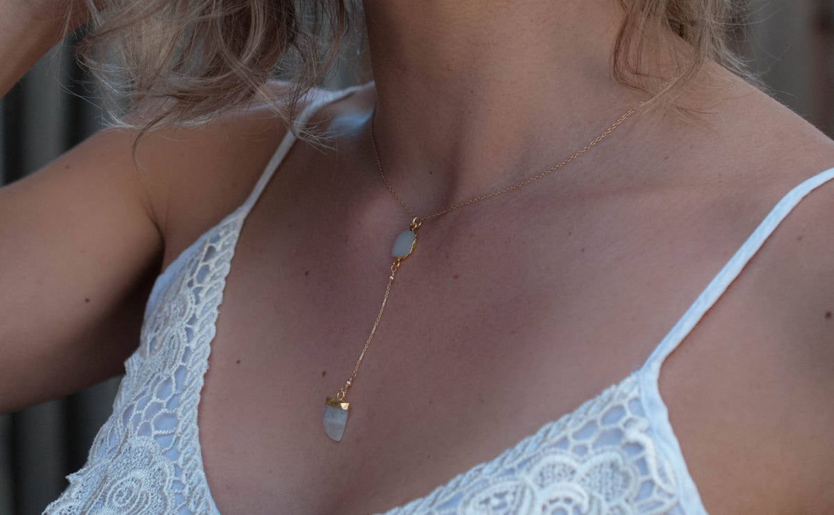 Lais Y Necklace * Moonstone * Gold Vermeil * BJN064