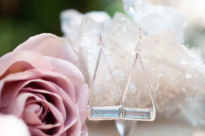 Marina Earrings * Labradorite * Gold Plated 18k or Silver Plated * BJE003C