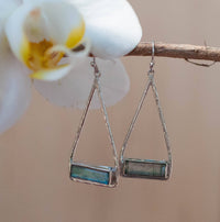 Marina Earrings * Labradorite * Gold Plated 18k or Silver Plated * BJE003C