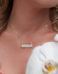 Leone Necklace * White Druzy * Gold Vermeil or Sterling Silver 925 * BJN045