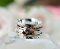 Garnet Spinner Ring * Garnet * Meditation Ring* Spinning Ring * Anxiety Ring * Worry Ring * Boho Ring * Spin Ring * Statement Ring * BJS026