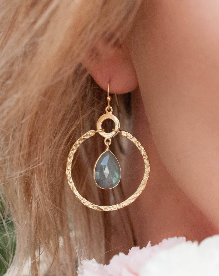 Chloe Earrings * Labradorite * Gold Plated 18k * BJE020