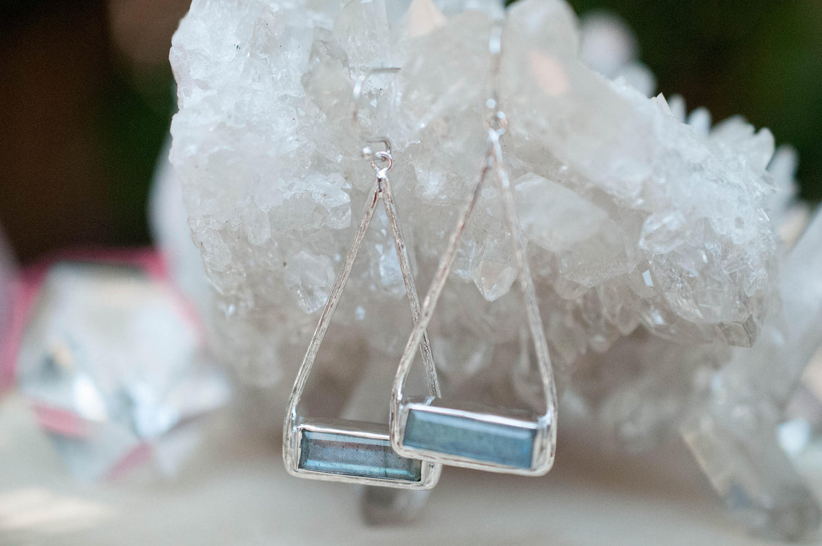 Marina Earrings * Labradorite * Gold Plated 18k or Silver Plated * BJE003C