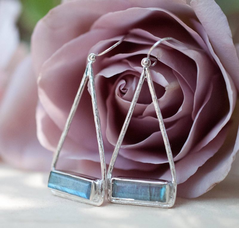 Marina Earrings * Labradorite * Gold Plated 18k or Silver Plated * BJE003C