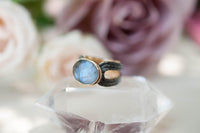 Labradorite Gold Plated 18k Ring * Labradorite *Genuine Gemstones * Handmade * Statement * Natural * Organic * Gift for her * BJR043