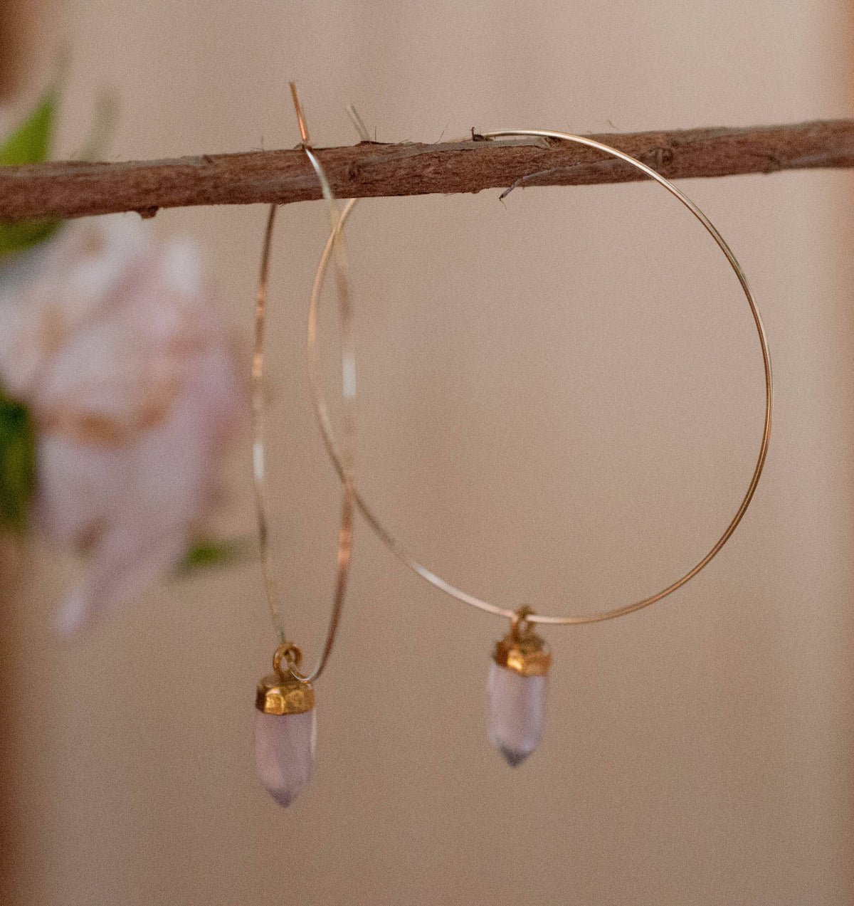 Amelia Earrings * Rose Quartz  * Gold Filled or Sterling Silver * BJE101A