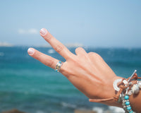 Turquoise Ring * Meditation * Spinner * Spinning * Anxiety * Hammered * Worry * Boho * Spin * Statement * Thin Band * Sterling Silver BJS009