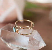 Labradorite Ring * Gold * Statement * Gemstone * Bridesmaid* Bridal * Wedding * Organic * Handmade * Circle * Double Band *Natural * BJR027