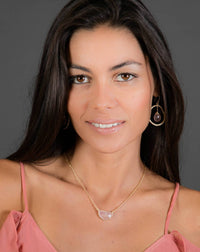 Celeste Half Moon Necklace * Rose Quartz * Gold Plated over Sterling Silver or Sterling Silver 925 * BJN008