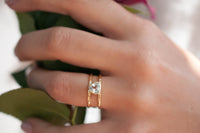 White Topaz  Triangle Gold Vermeil Ring * Wedding * Engagement * Handmade * Statement * Bycila *Boho *Hippie * Bridal * Bridesmaid BJR084