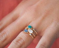 Moonstone Ring * Gold Vermeil or Sterling Silver 925* Adjustable * Statement *Gemstone* White* Handmade*Gift for Her*June Birthstone BJR036