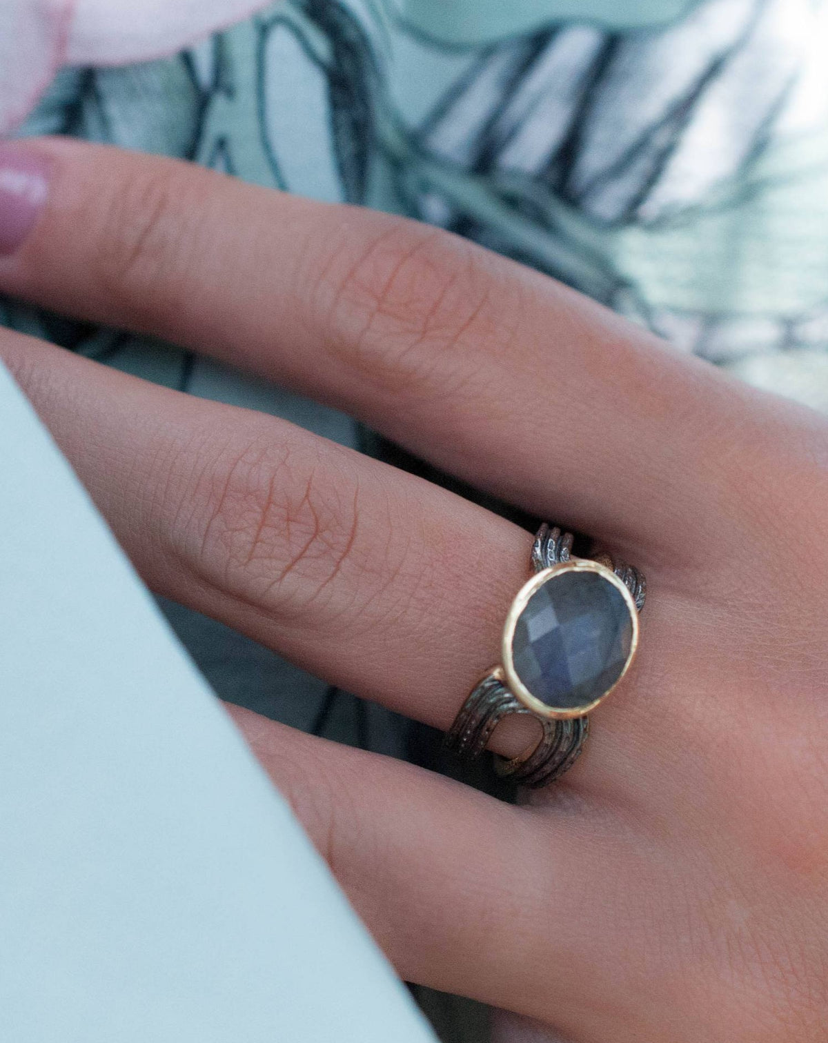 Labradorite Gold Plated 18k Ring * Labradorite *Genuine Gemstones * Handmade * Statement * Natural * Organic * Gift for her * BJR043