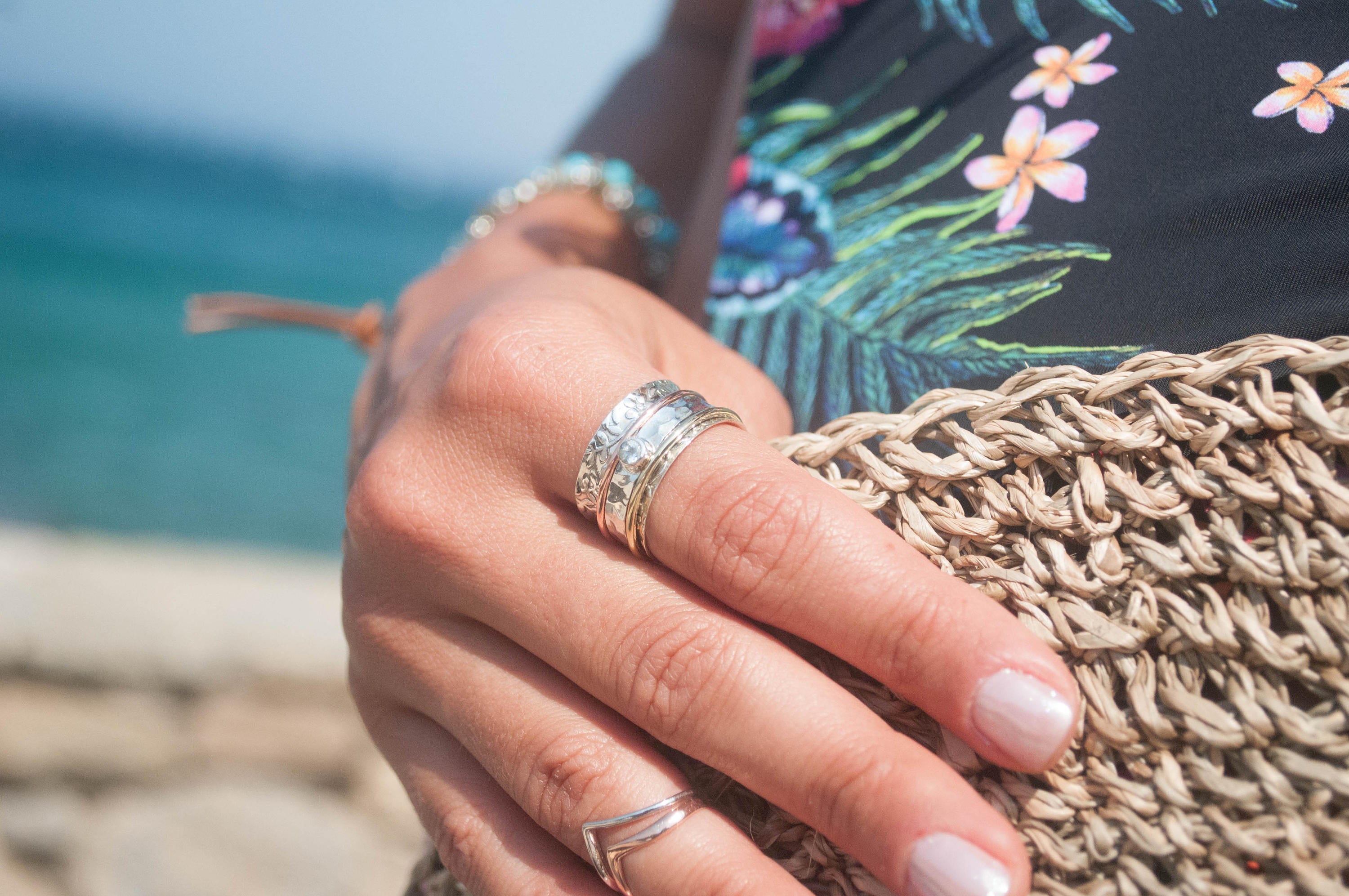 Sterling Silver Meditation Ring | Spinner Ring | Fidget Ring - Anxiety Gone