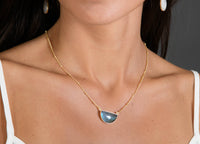 Celeste Half Moon Necklace * Labradorite * Gold Vermeil or Sterling Silver 925 * BJN007