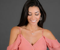 Celeste Half Moon Necklace * Rose Quartz * Gold Plated over Sterling Silver or Sterling Silver 925 * BJN008
