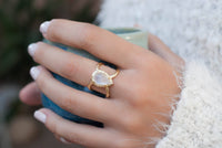 Moonstone Ring * Hammered Band * Gold Ring * Statement Ring * Gemstone Ring * Pink * Wedding Ring * Organic Ring * Natural* BJR137