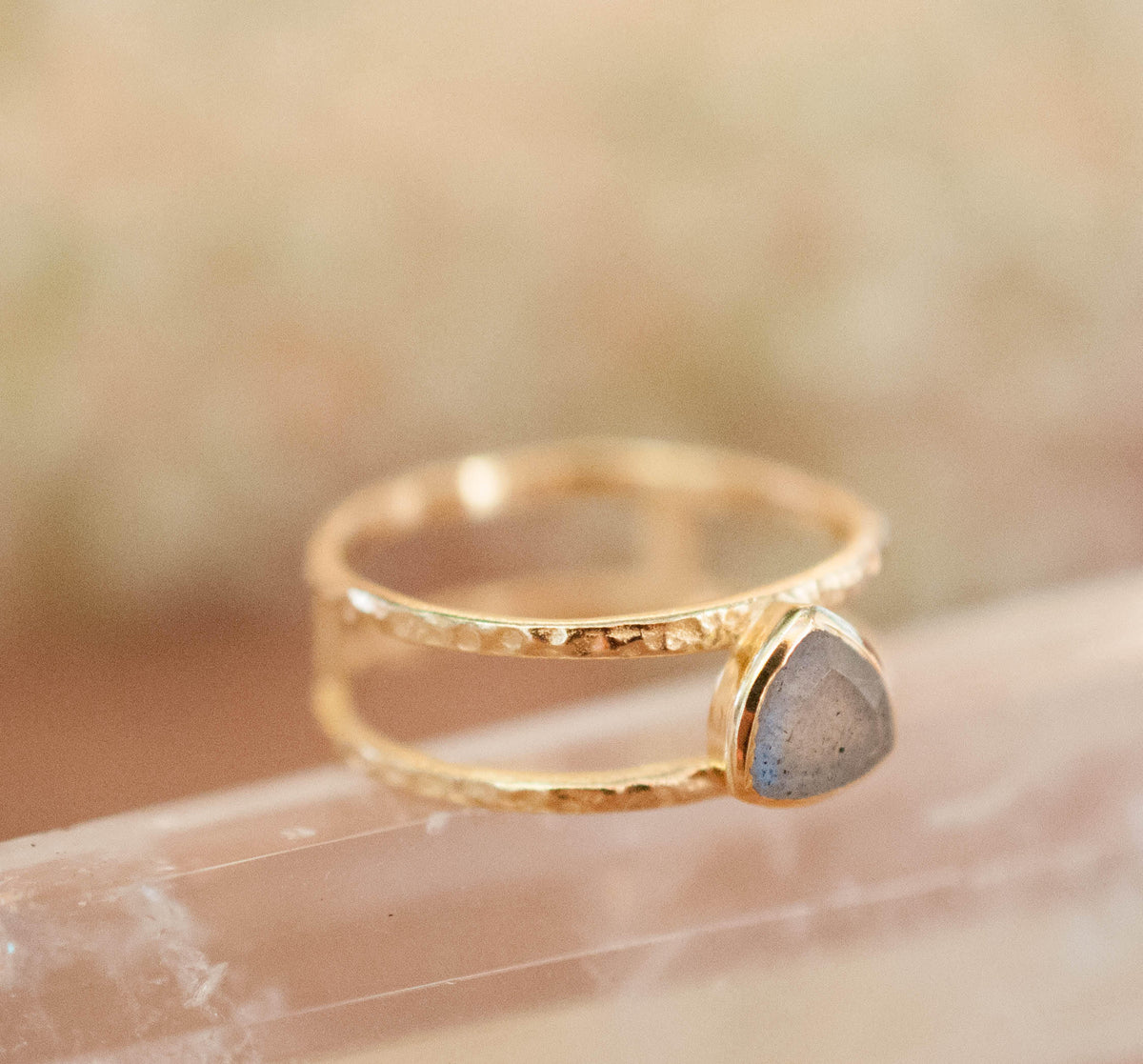 Labradorite Triangle Ring * Gold * Statement * Gemstone * Bridal *Bridesmaid * Wedding * Organic * Everyday* Triangular * Triangulum BJR082