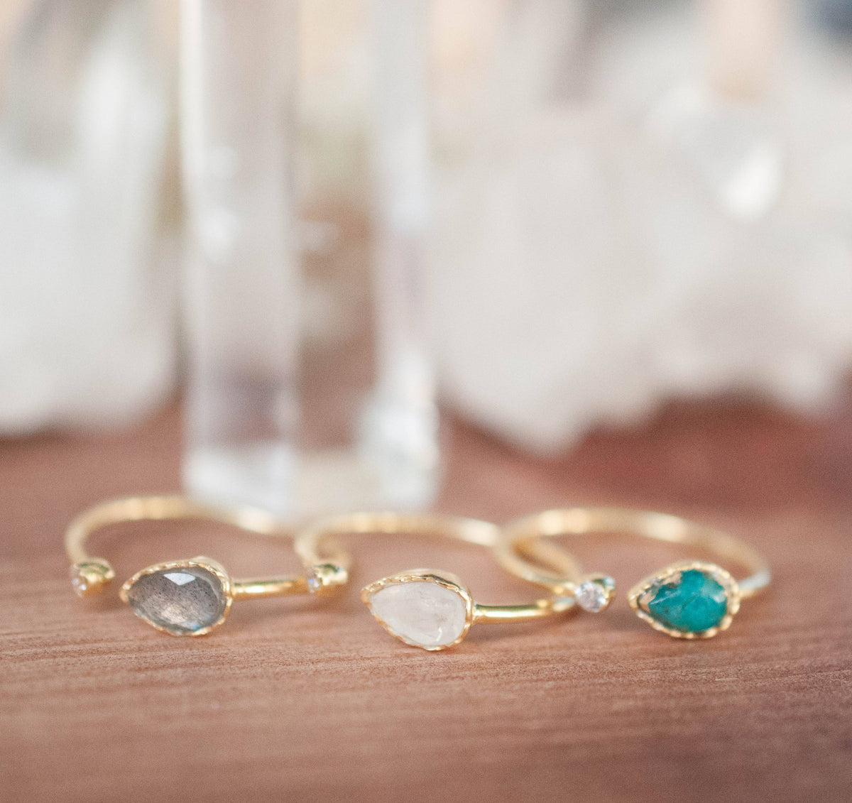 Moonstone Ring * Gold Vermeil or Sterling Silver 925* Adjustable * Statement *Gemstone* White* Handmade*Gift for Her*June Birthstone BJR036