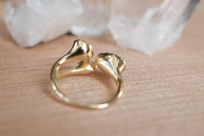 Gold Vermeil14k Ring * Labradorite * Moonstone * Aqua Chalcedony *Gemstones * Handmade * Statement * Natural * Organic * BJR042