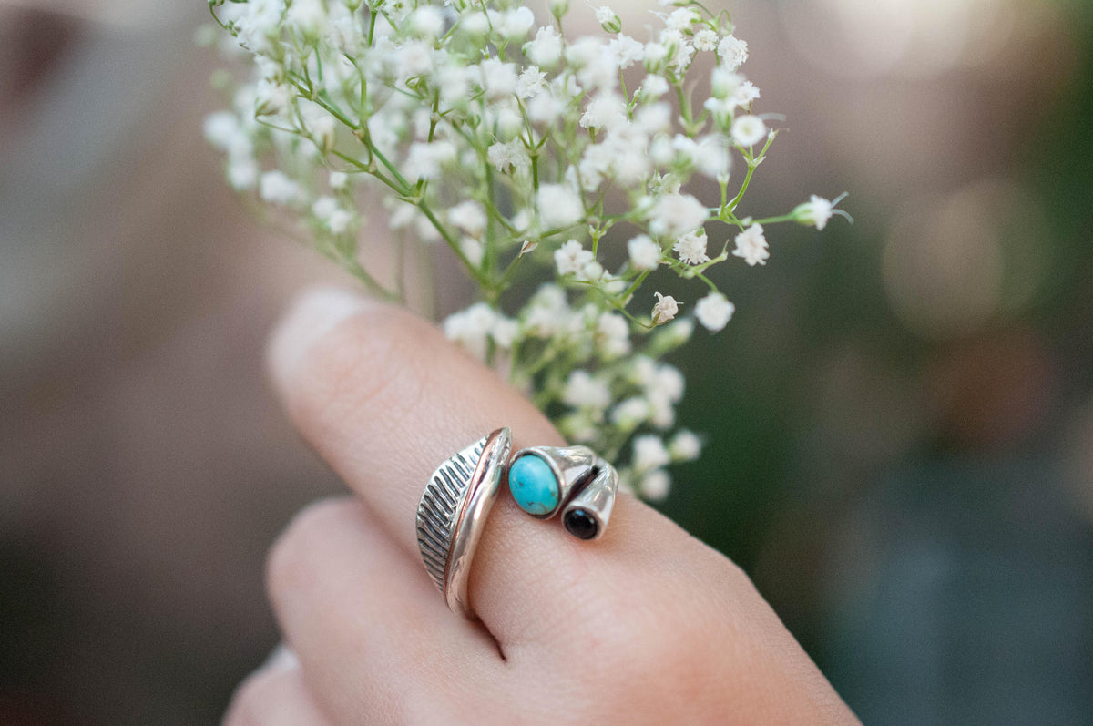 Turquoise Ring * Sterling Silver 925* Statement * Gemstone * Adjustable Turquoise * Organic * Ocean * Blue * Natural* Handmade BJR232