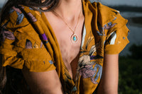 Pietra Necklace * Aqua Chalcedony * Copper turquoise * Moonstone * Labradorite * Gold Vermeil * BJN004