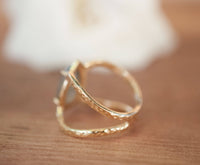 Labradorite Ring * Hammered Band * Gold Ring * Statement Ring * Gemstone Ring * Pink * Wedding Ring * Organic Ring * Natural* BJR141