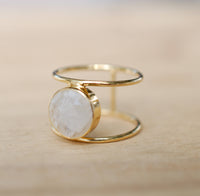 Moonstone Ring * Gold Ring * Statement Ring * Gemstone Ring * Labradorite * Bridal Ring * Wedding Ring * Organic Ring * Natural * BJR007