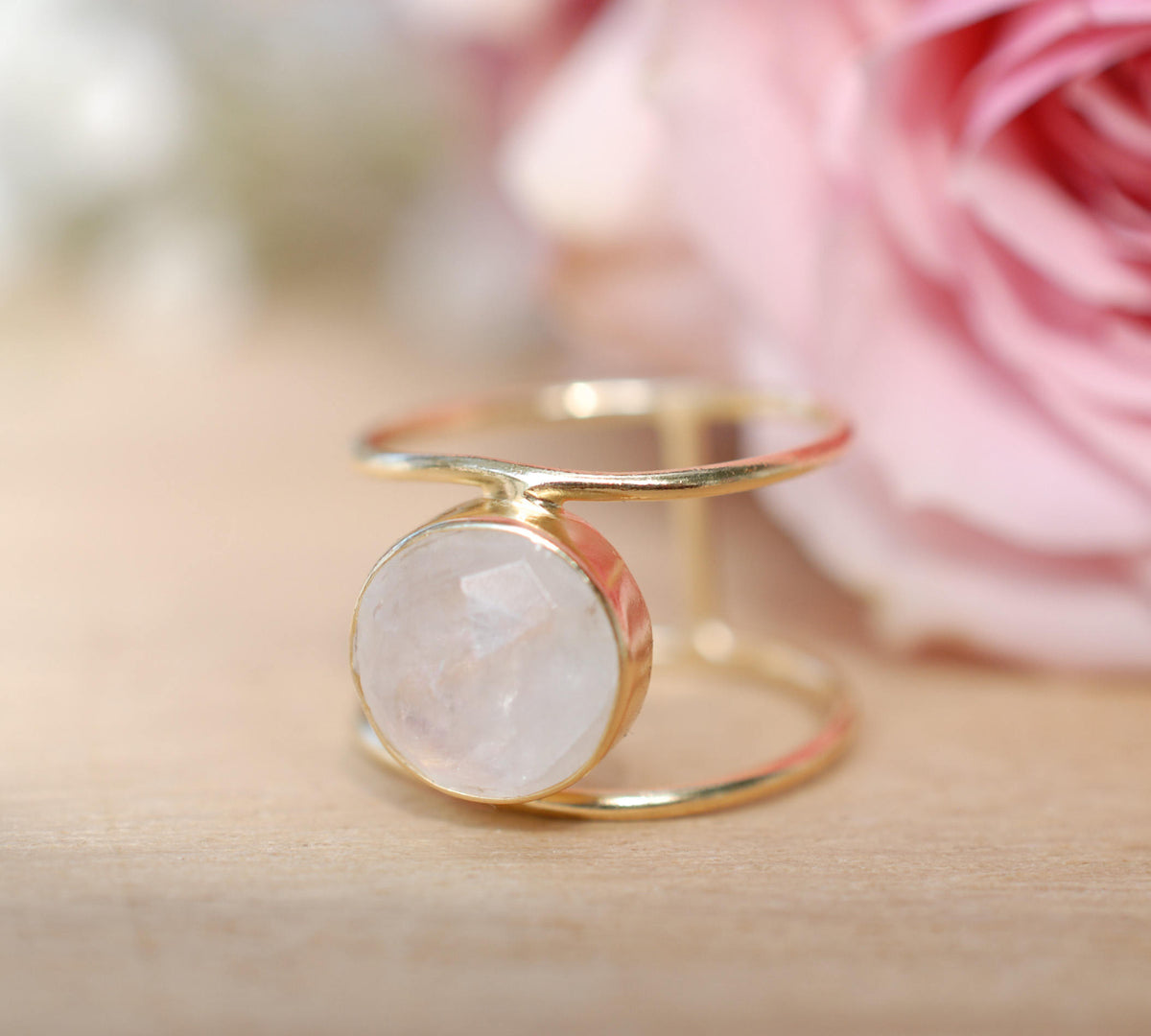 Moonstone Ring * Gold Ring * Statement Ring * Gemstone Ring * Labradorite * Bridal Ring * Wedding Ring * Organic Ring * Natural * BJR007