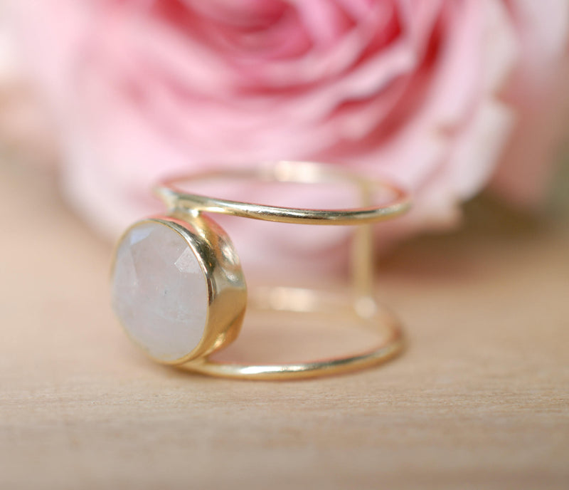 Moonstone Ring * Gold Ring * Statement Ring * Gemstone Ring * Labradorite * Bridal Ring * Wedding Ring * Organic Ring * Natural * BJR007