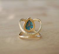 Copper Turquoise Ring * Hammered Band * Gold Ring * Statement Ring * Gemstone Ring * Blue * Wedding Ring * Organic Ring * Natural* BJR138