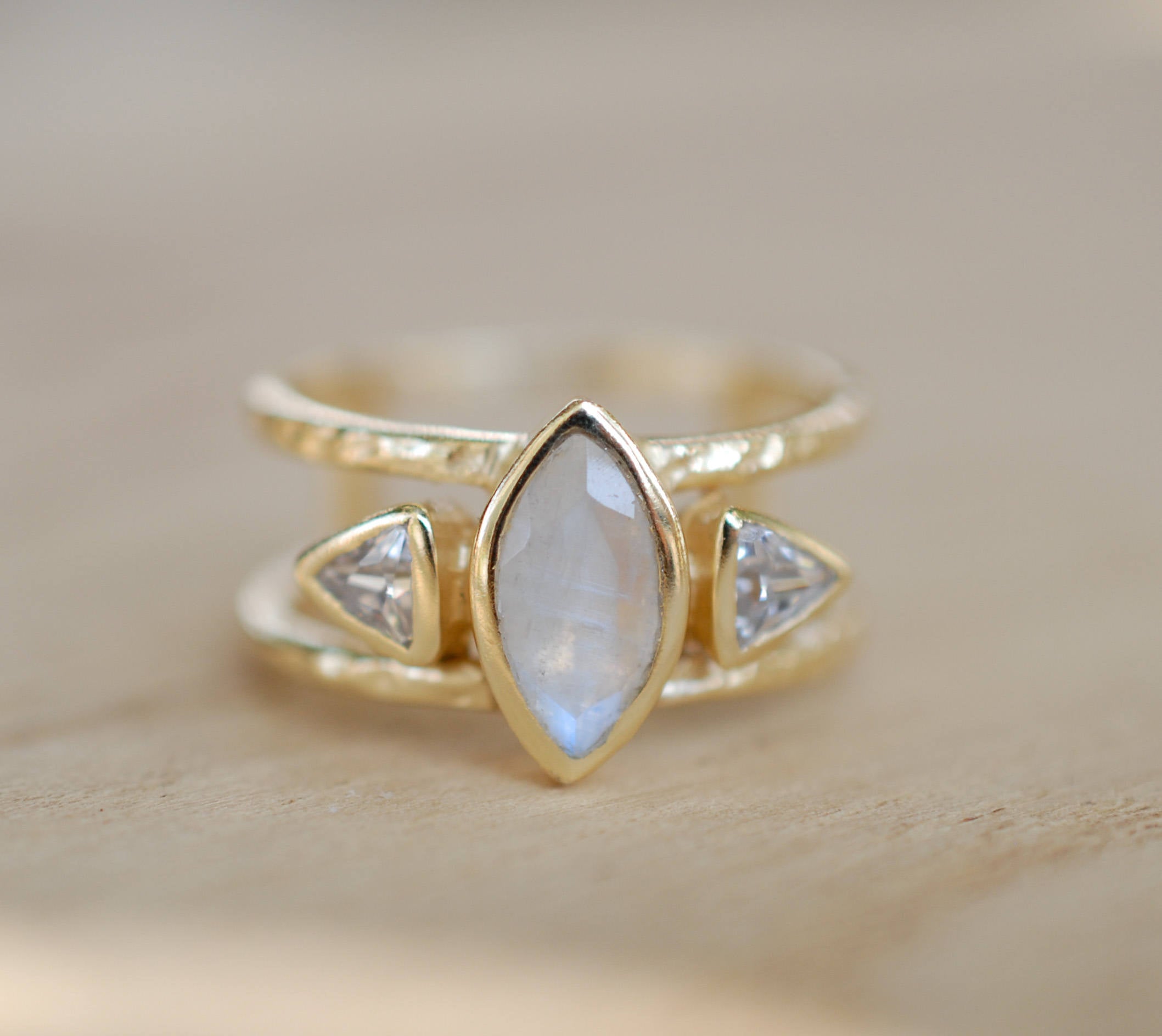 Gold Dainty White Topaz Ring - Women's Jewellery – www.indieandharper.com