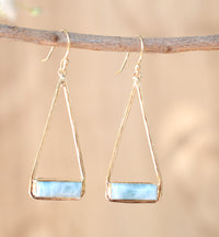 Marina Earrings * Larimar * Gold Plated 18k or Silver Plated * BJE008A