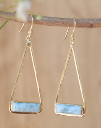 Marina Earrings * Larimar * Gold Plated 18k or Silver Plated * BJE008A