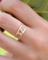 Yellow Topaz  Triangle Gold Vermeil Ring * Wedding * Engagement * Handmade * Statement * Bycila *Boho *Hippie * Bridal * Bridesmaid BJR086