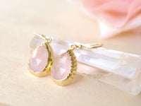 Skye Earrings * Rose Quartz * Gold Plated 18k * BJE014