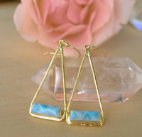 Marina Earrings * Larimar * Gold Plated 18k or Silver Plated * BJE008A