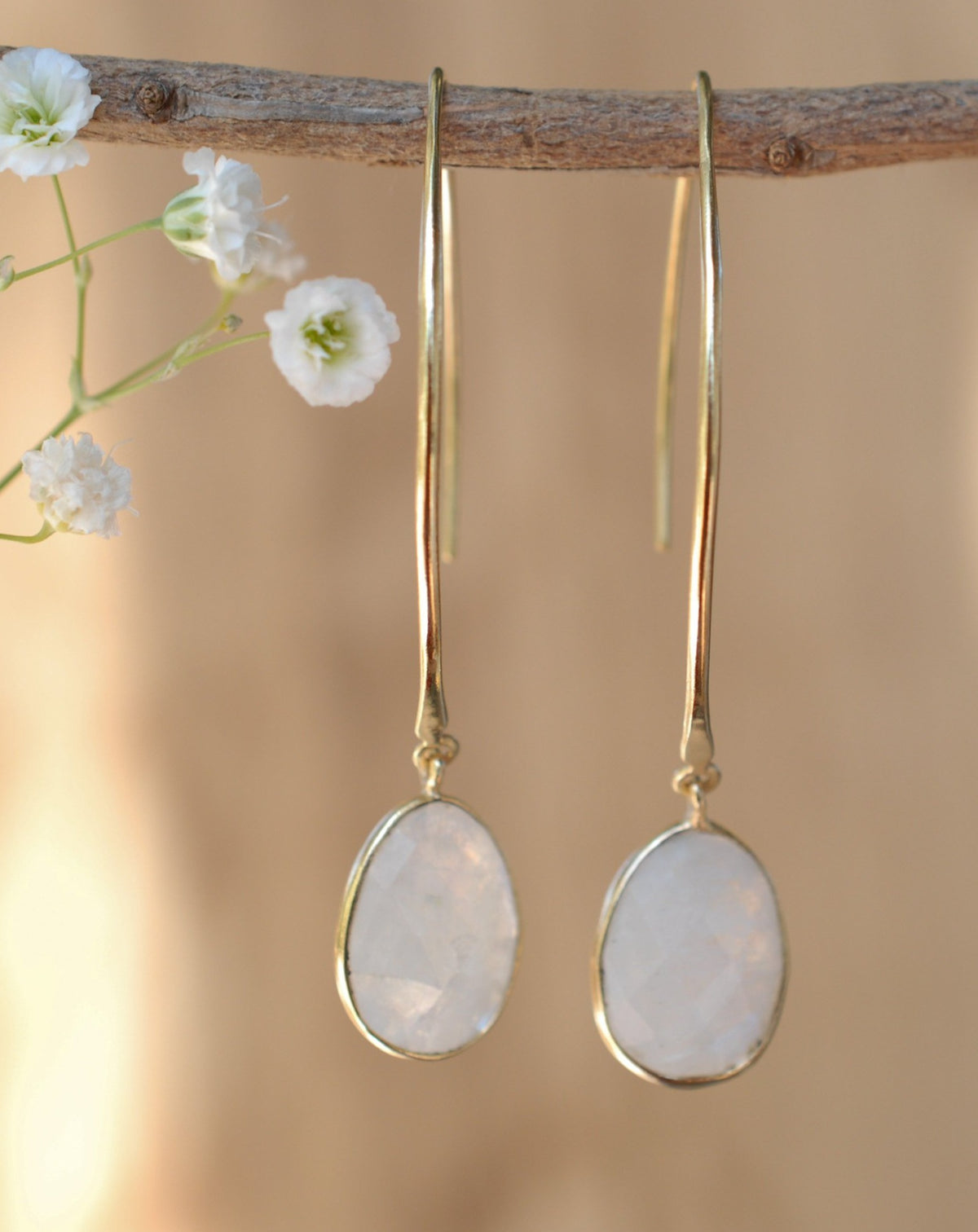 Camila Earrings * Moonstone * Gold Plated 18k * BJE085