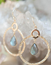 Chloe Earrings * Labradorite * Gold Plated 18k * BJE020