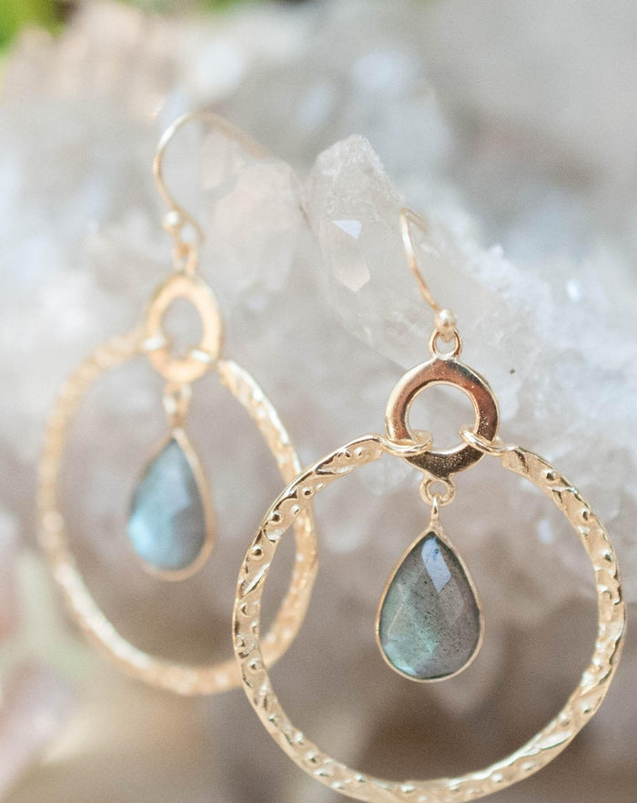 Chloe Earrings * Labradorite * Gold Plated 18k * BJE020